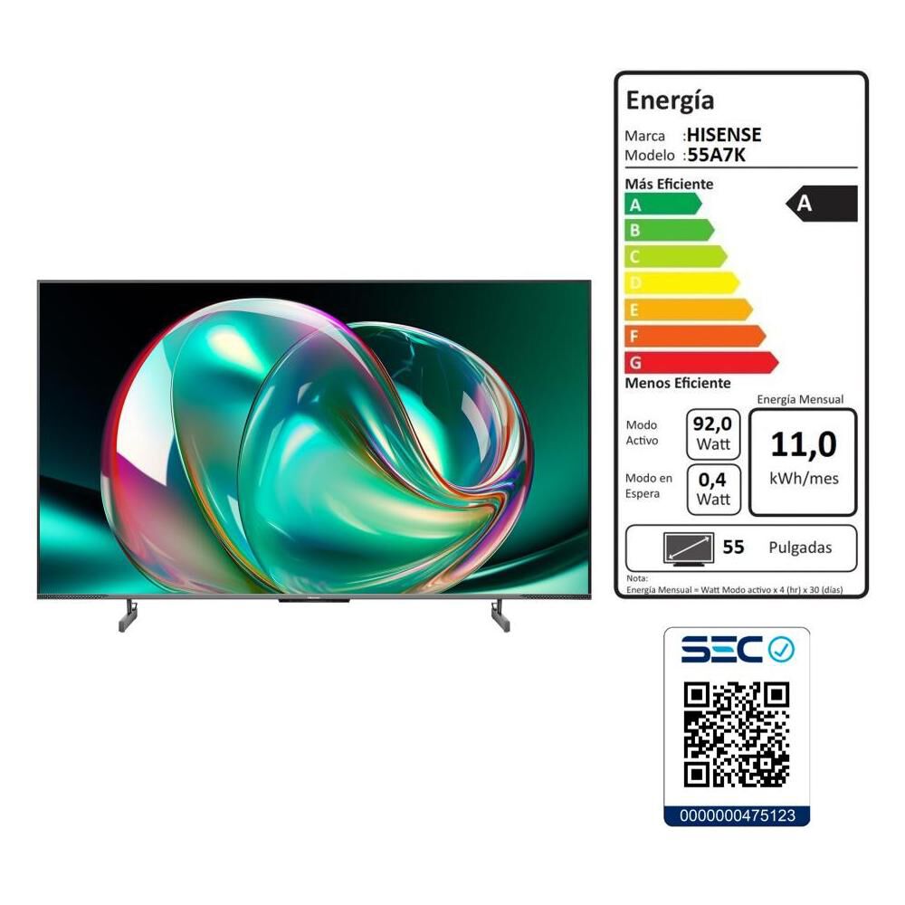 Qled 55" Hisense 55A7K / Ultra HD 4K / Smart TV image number 8.0
