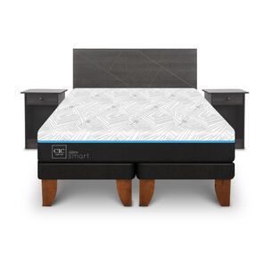 Cama Europea Cic Green Infinity / King / Base Dividida + Set De Maderas