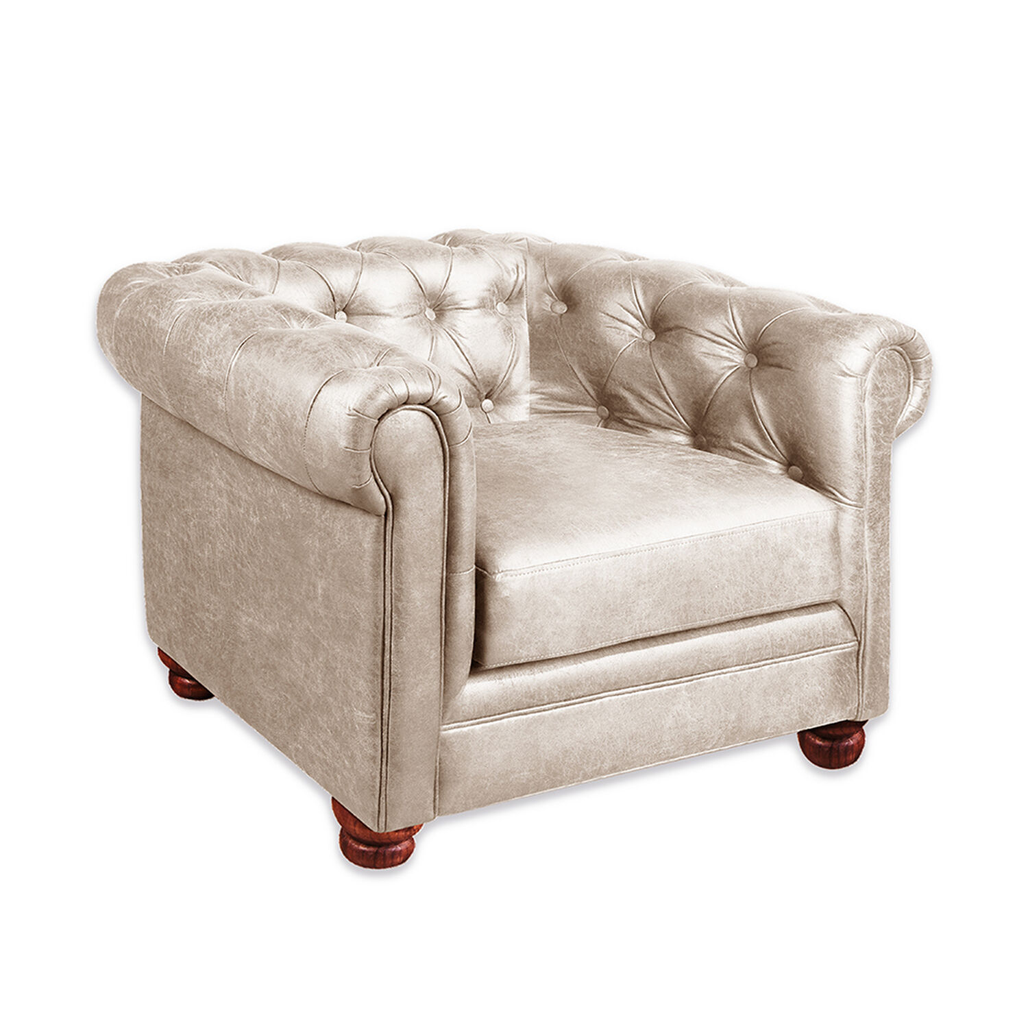 Sofa Florencia 1 Cuerpo Cuero Colorado Beige image number 1.0
