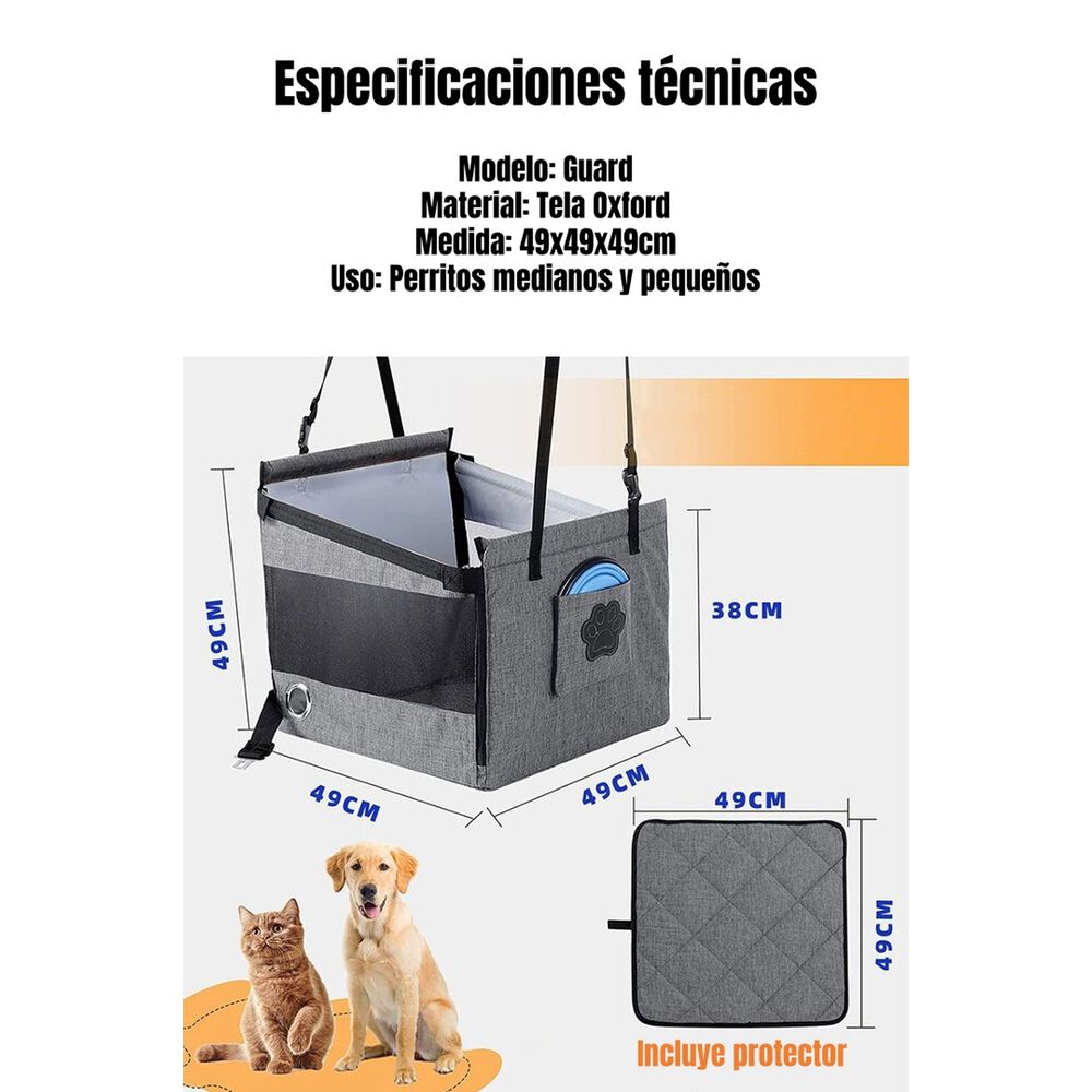 Asiento De Auto 49cm Perros Plegable Con Protector Guard image number 7.0