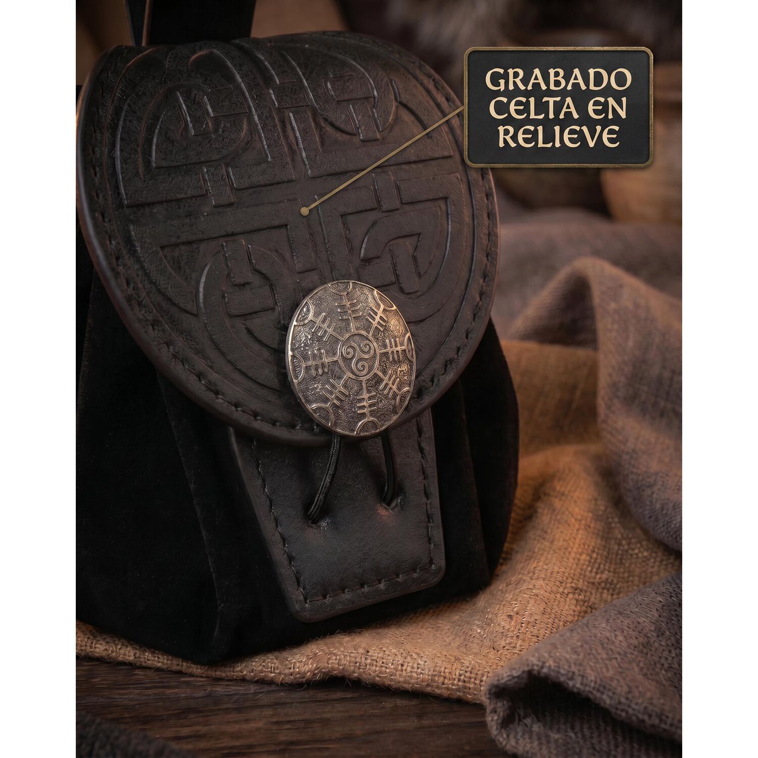 Bolso Medieval Para Cintur&oacute;n Con Broche N&oacute;rdico Vikingo image number 9.0