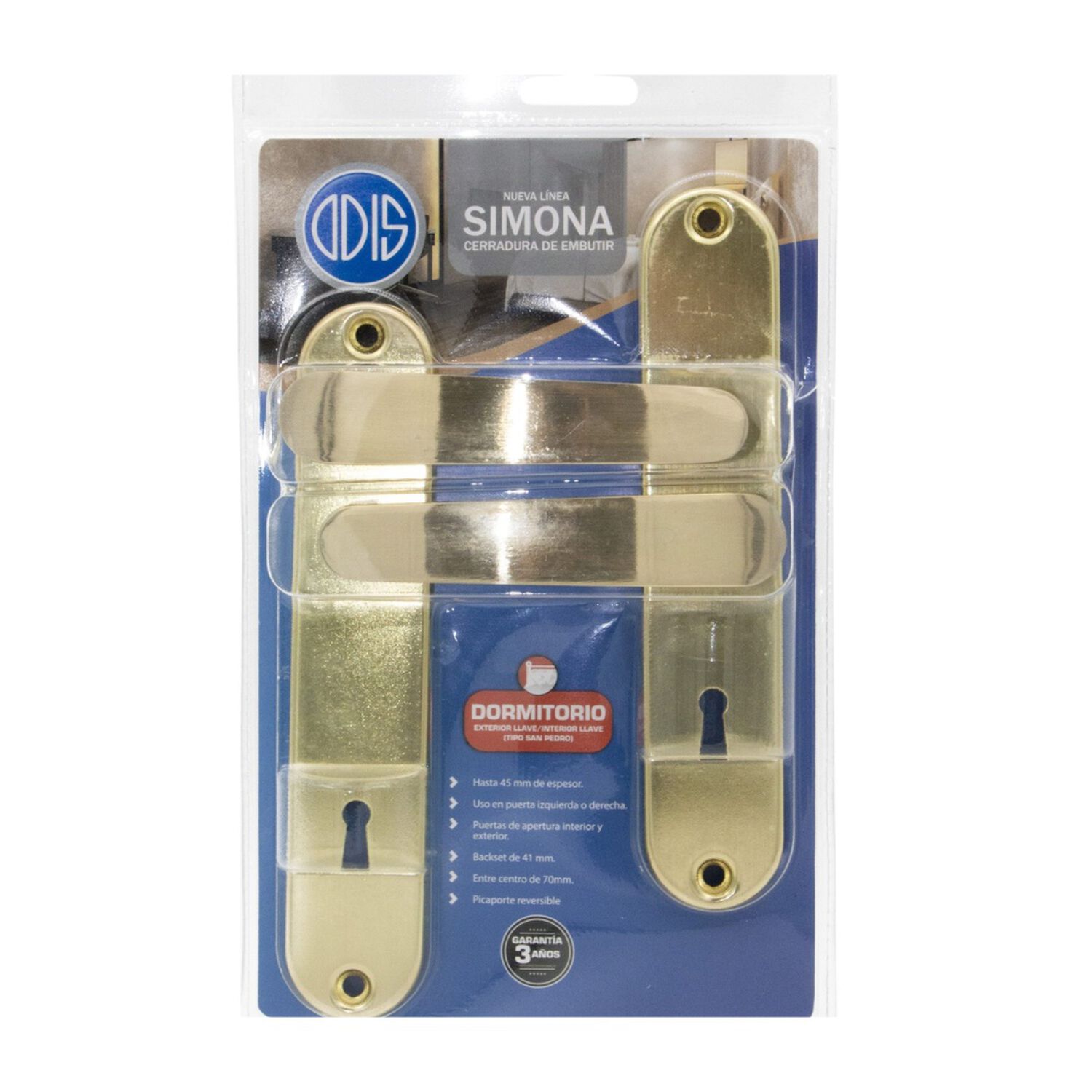 Cerradura Embutir Odis Simona 7040 Dormitorio - Bronce image number 4.0