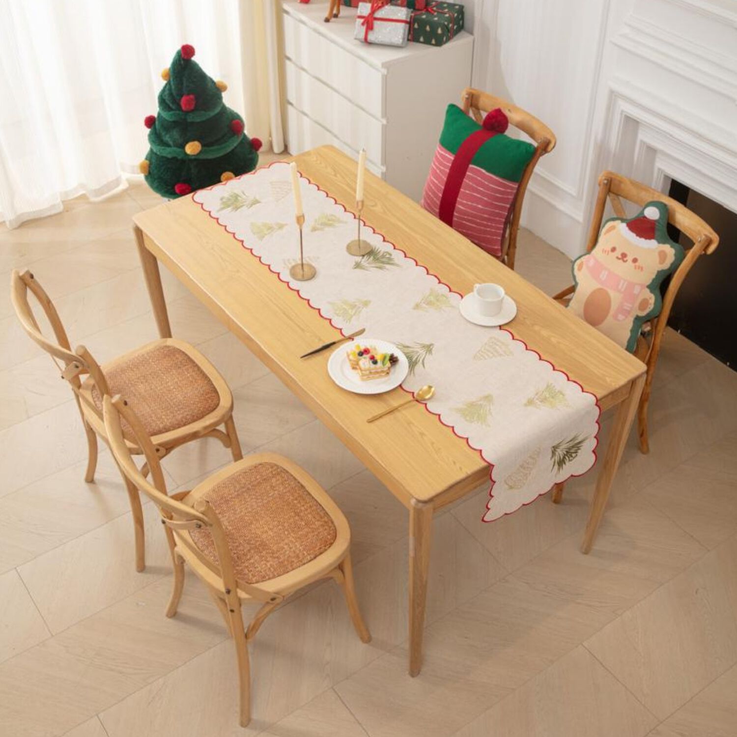 Camino De Mesa Navide&ntilde;o 36x180 Cm Dise&ntilde;o En Arpillera Ideal Para Decoraci&oacute;n Md02 image number 0.0
