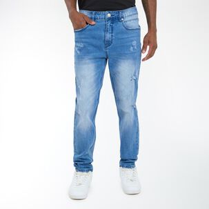 Jeans Tiro Medio Regular Hombre Az Black