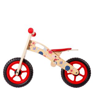 Bicicleta De Equilibrio Aprendizaje Madera Océano Rojo Bebesit