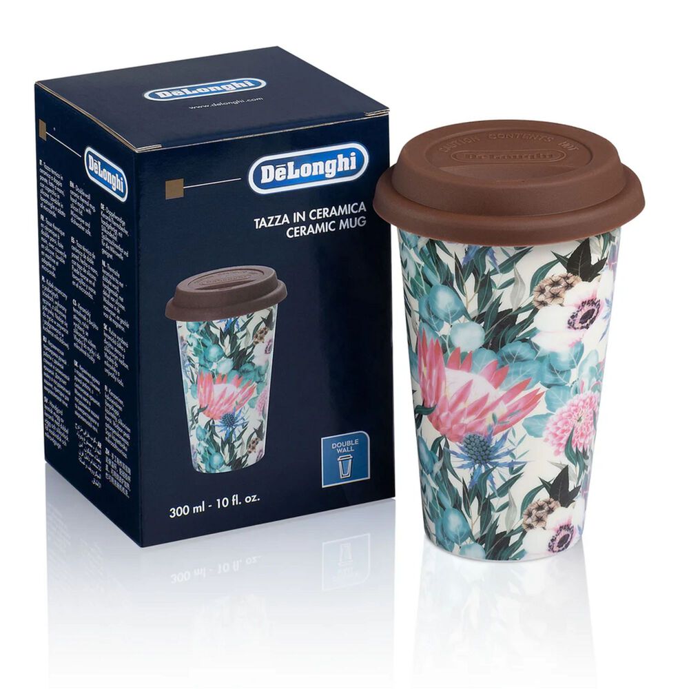 Mug Taza Ceramica Doble Pared Delonghi Flores 300 Ml image number 1.0
