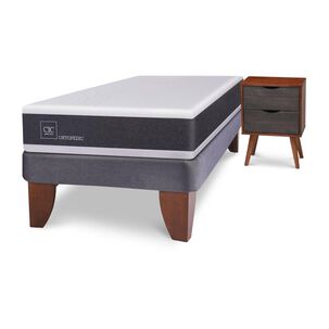 Cama Europea Cic New Ortopedic / 1.5 Plazas / Base Normal + Velador