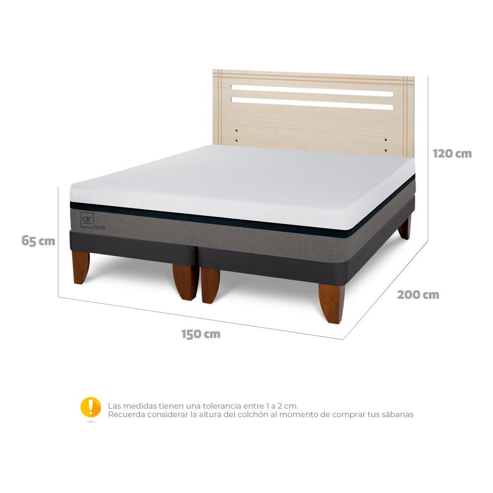 Cama Europea Cic Balance / 2 Plazas / Base Dividida + Respaldo image number 4.0