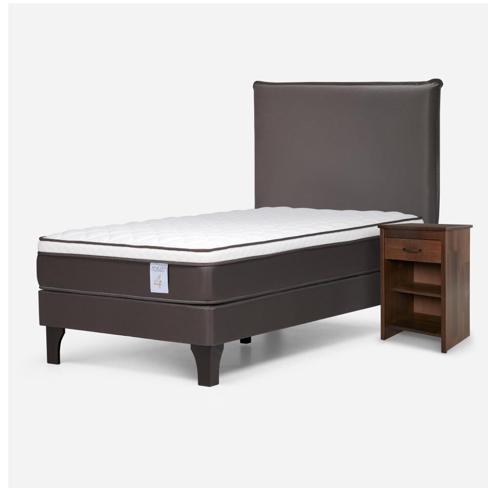 Cama Europea Rosen New Style 4 / 1 Plaza / Base Normal + Set De Maderas image number 1.0