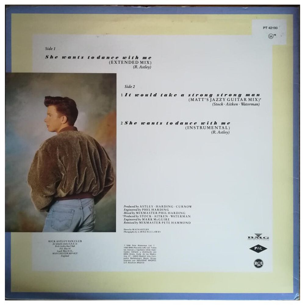 Rick Astley - She Wants Dance With Me | 12" Maxi Single Vinilo Usado image number 1.0