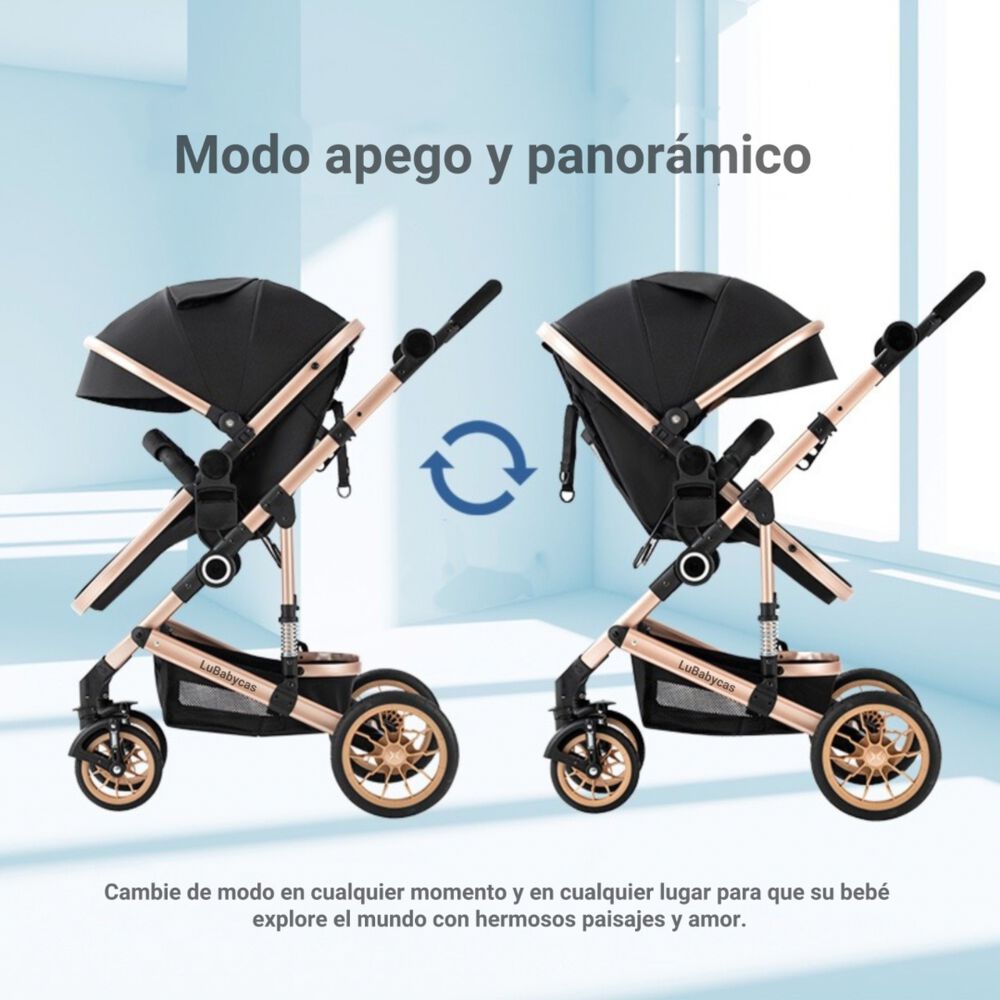 Coche Travel System Con Accesorios Musso Negro Lubabycas image number 6.0