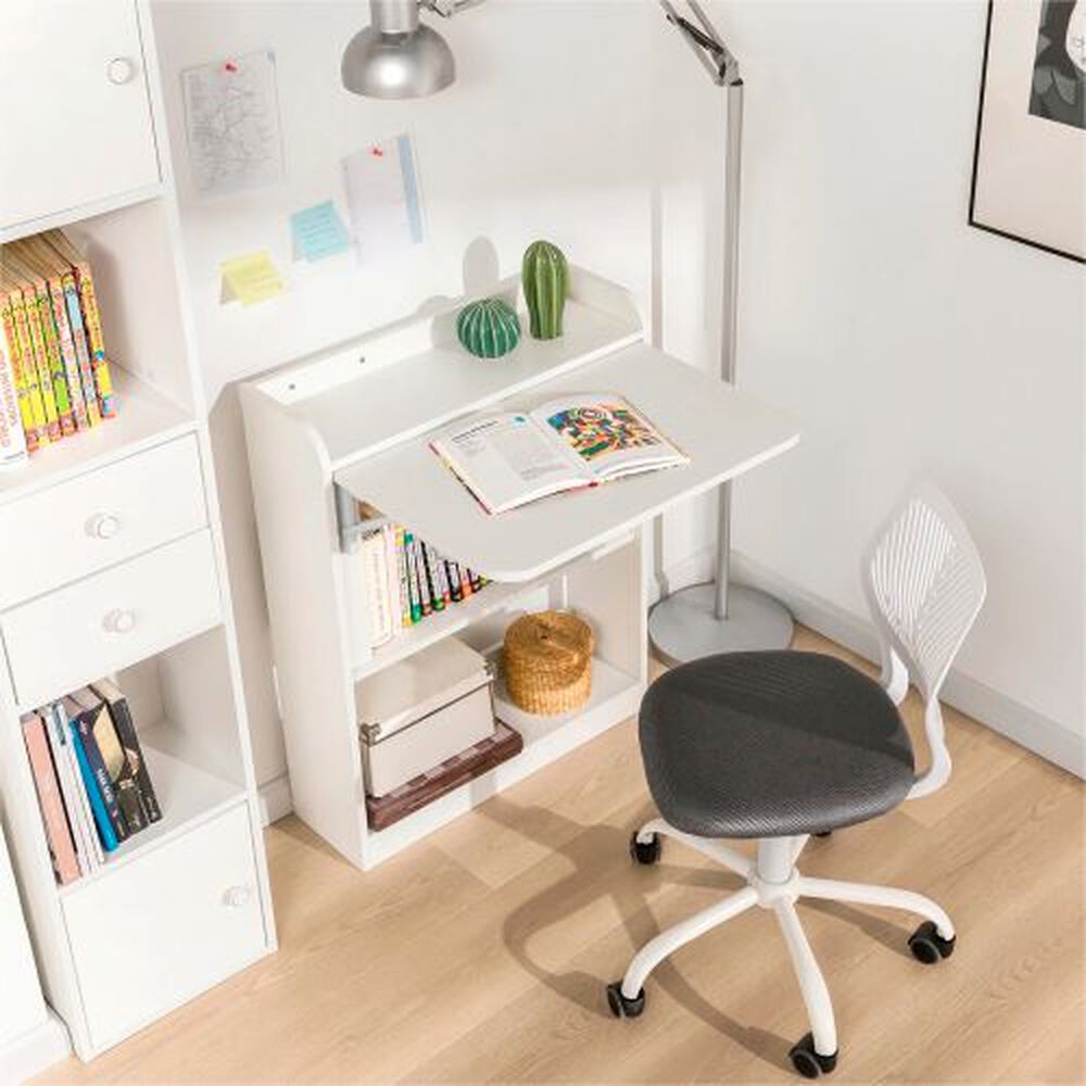 Escritorio Multifuncional Blanco - Compacto Con Estanter&iacute;as image number 9.0