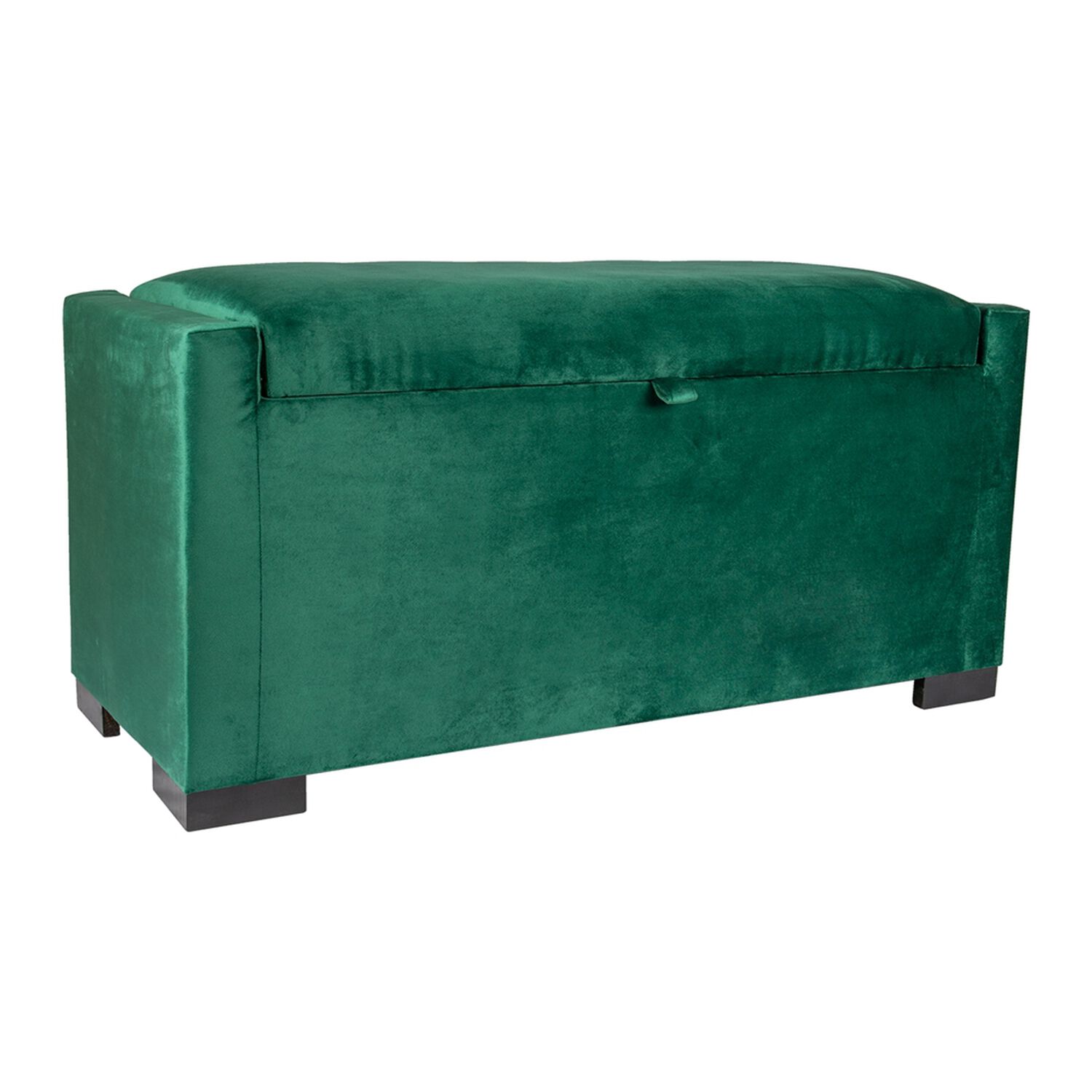 Banqueta Leyzy Con Ba&uacute;l Verde Botella Felpa 40x55x105 Cm M&aacute;xima Design image number 1.0