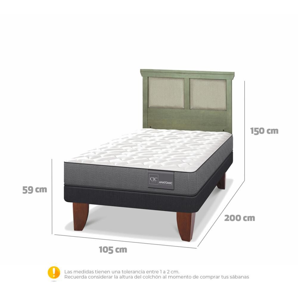 Cama Europea Cic Anatomic / 1.5 Plazas / Base Normal + Respaldo image number 4.0