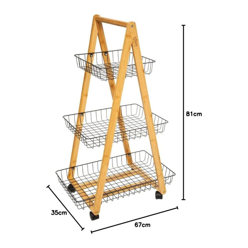 Carrito De Almacenamiento Bamb&uacute; Organizador Blanco image number 1.0