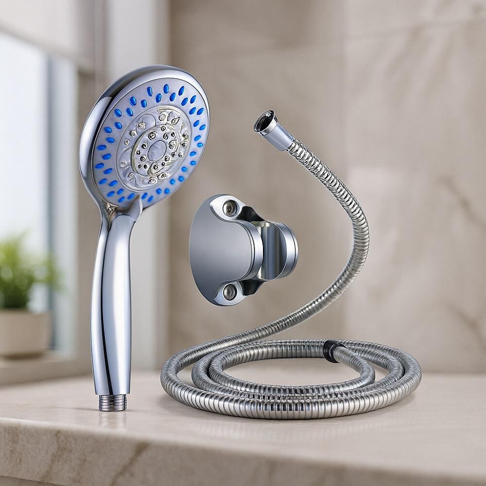 Kit De Ducha Teléfono Manguera Soporte Cromado Acero Inox image number 3.0