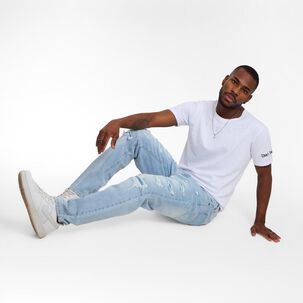 Jeans Con Roturas Tiro Medio Regular Hombre Rolly Go