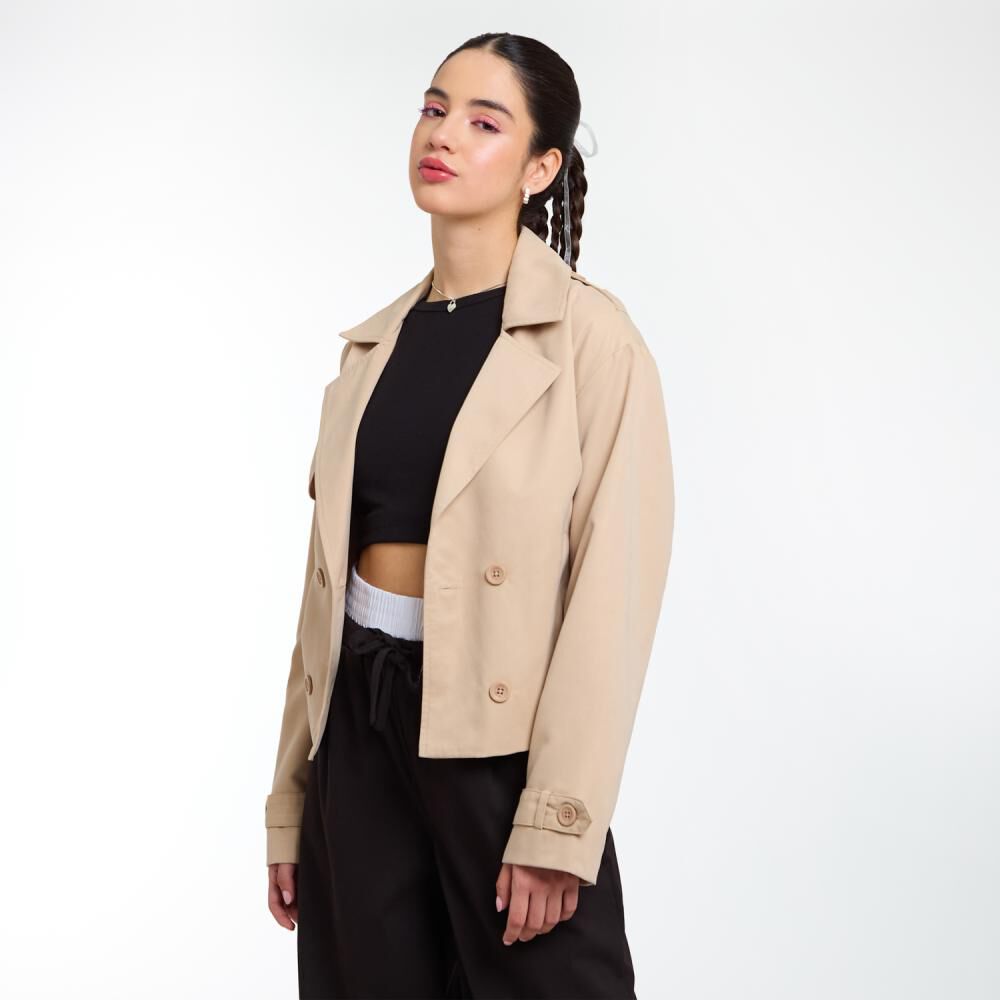 Chaqueta Crop Trench Cuello Solapa Mujer Freedom image number 2.0