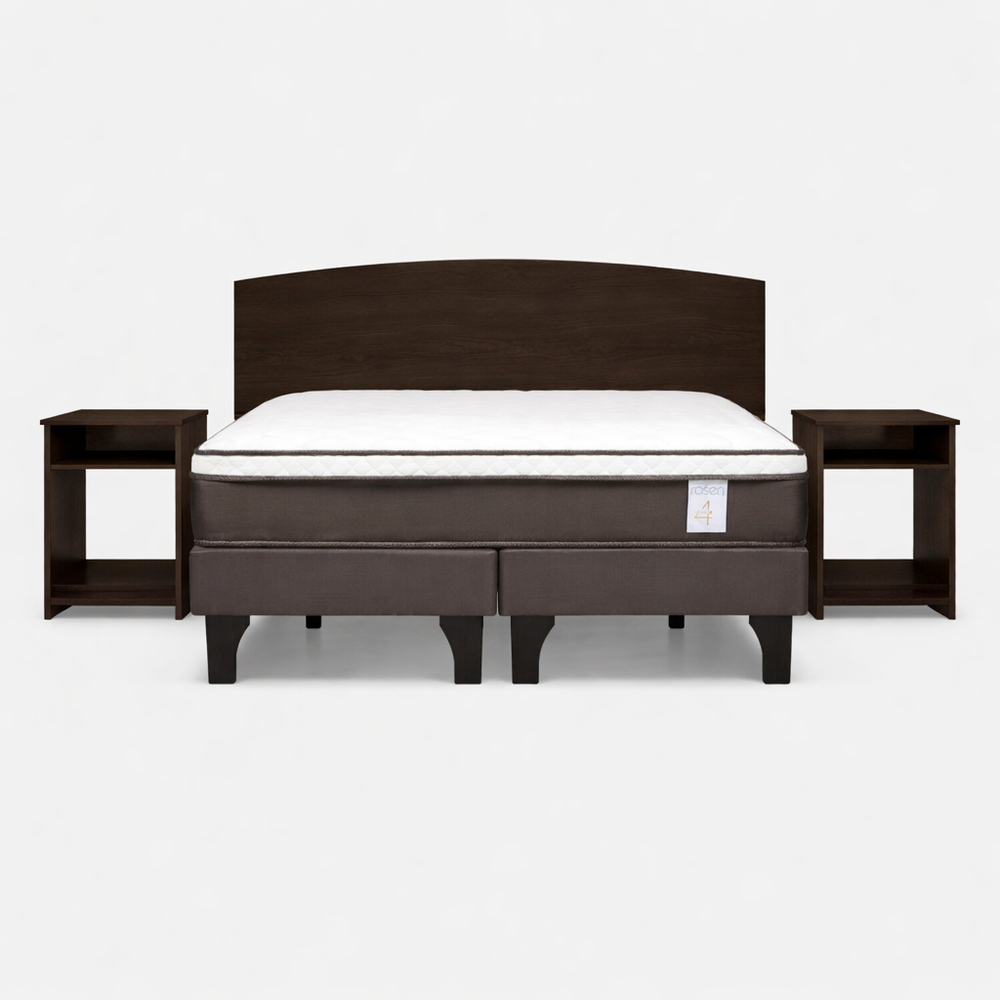 Cama Europea Rosen New Style 4 Plus / 2 Plazas / Base Dividida + Set De Maderas Dakar image number 0.0