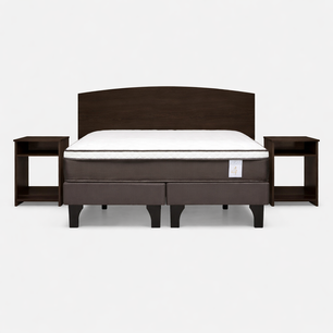 Cama Europea Rosen New Style 4 Plus / 2 Plazas / Base Dividida + Set De Maderas Dakar