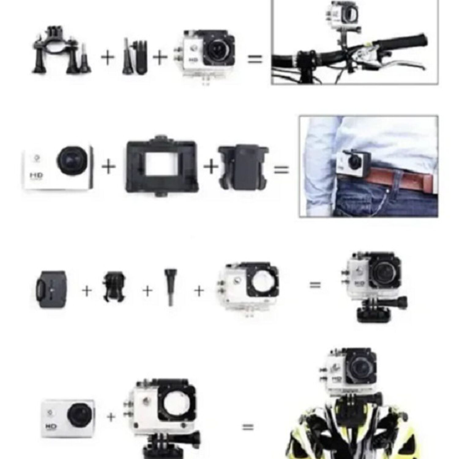 C&aacute;mara Go Pro Full Hd 30fps Deportiva Modelo 1080p Full Hd M2 Mejor Calidad C&aacute;mara Acci&oacute;n Con Accesorios B&aacute;sicos Sumergible image number 6.0