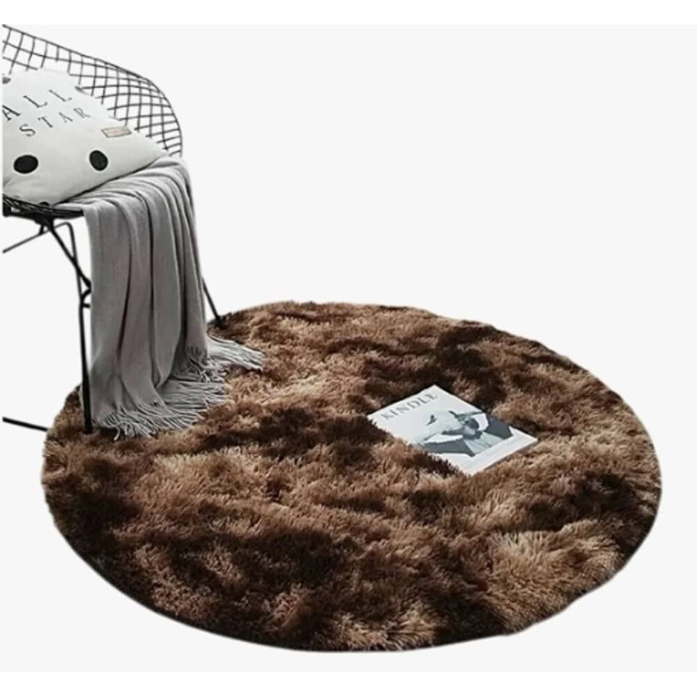 Alfombra Redonda Peluda Caf&eacute; image number 0.0