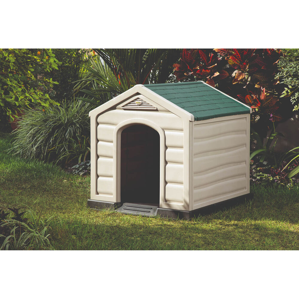 Casa Para Perro Techo Verde Tama&ntilde;o Chico 68x61x58,5 Cm Rimax image number 1.0
