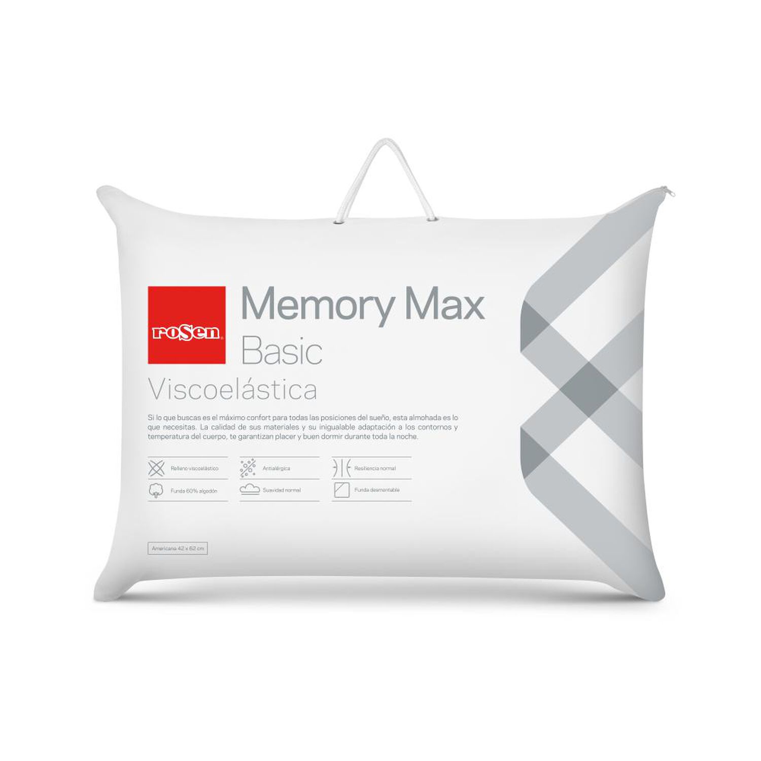 Almohada Rosen Memory Max Americana / 42X62 Cm image number 1.0