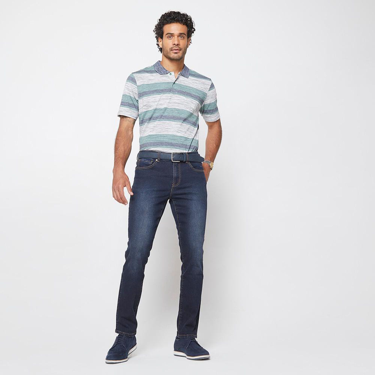 Jeans Regular Tiro Medio Slim Hombre Peroe image number 1.0