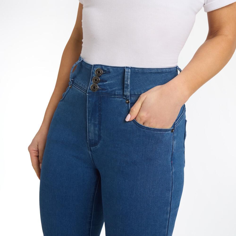 Jeans Tiro Alto Push Up Mujer Geeps image number 4.0