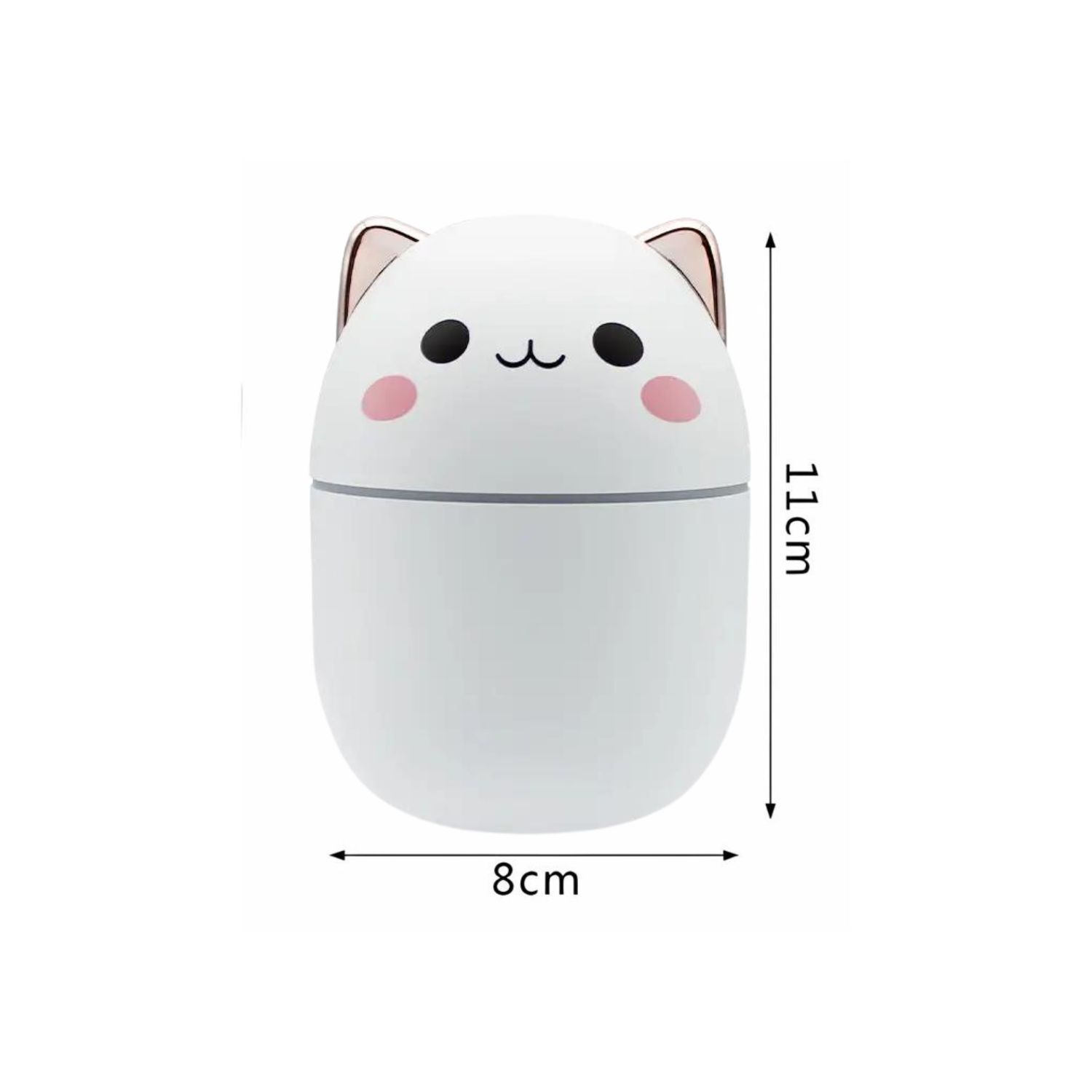 Humidificador Dise&ntilde;o De Gato Color Blanco Luz Led Hogar image number 4.0