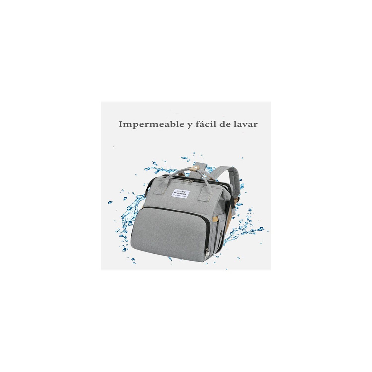 Mochila Maternal 3 En 1 Con Cunita Lubabycas Gris image number 2.0