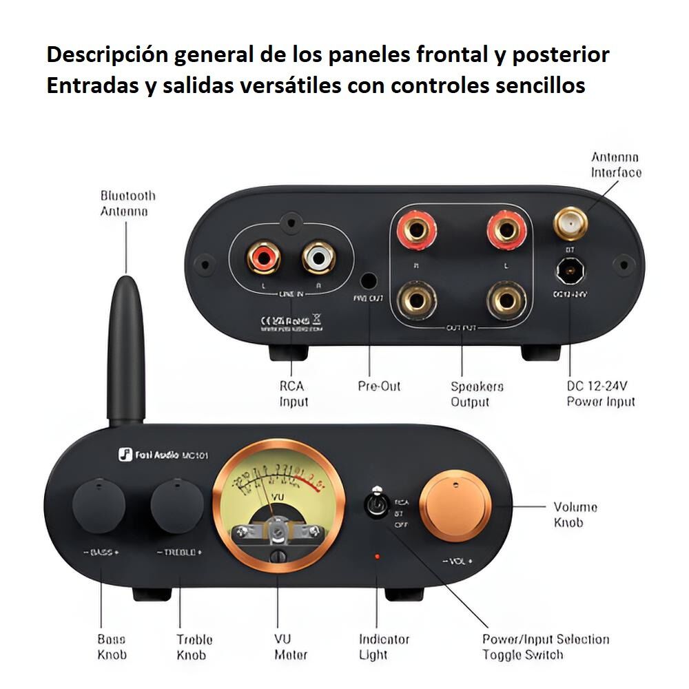 Amplificador Bluetooth Con Medidor Vu Fosi Audio Mc101 image number 3.0