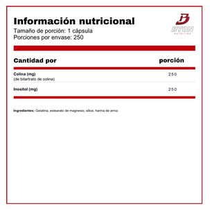 Choline & Inositol 250 Mg 250 C&aacute;psulas