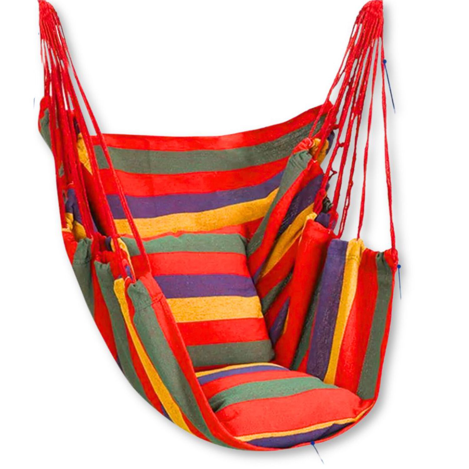 Silla Hamaca Colgante Columpio Con Dos Almohadas Para Jardin Rojo Arcoriris image number 0.0