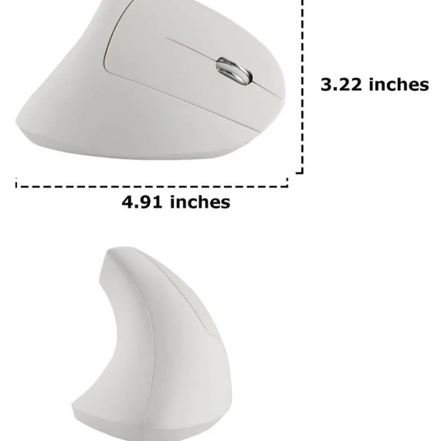 Rat&oacute;n Vertical Inal&aacute;mbrico Mouse Usb Recargable Blanco image number 1.0