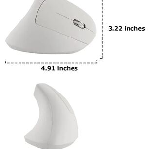 Rat&oacute;n Vertical Inal&aacute;mbrico Mouse Usb Recargable Blanco