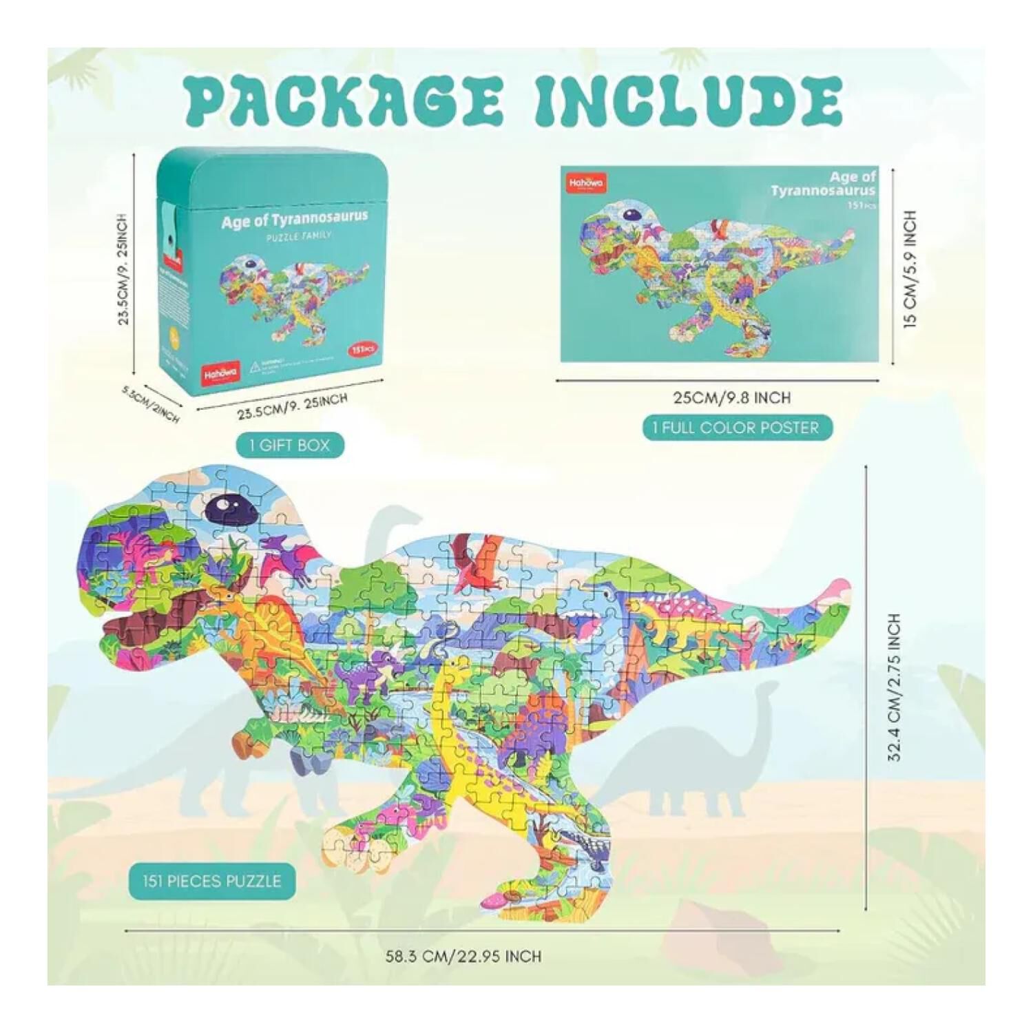 Juguete Rompecabezas 105 Piezas Tyrannosaurus Infantil image number 2.0