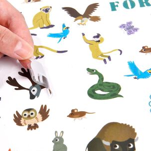 Set Stickers Reutilizables Animales Mideer