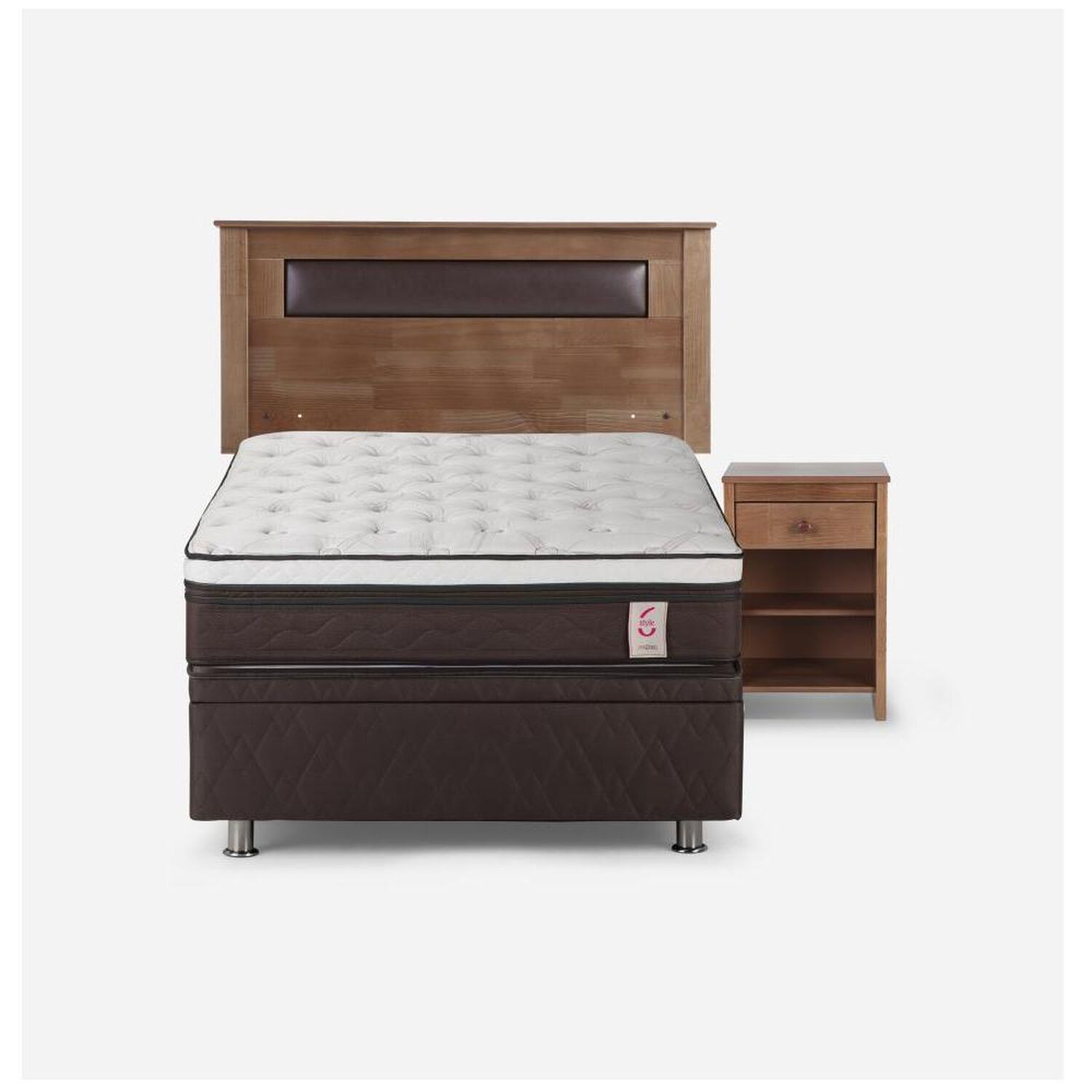 Cama Ba&uacute;l Rosen New Style 6 / 1 Plaza / Base Normal + Set De Maderas image number 0.0