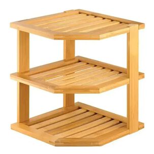 Estante Esquinero De Cocina Bamb&uacute; Organizador 3 Niveles 25x25