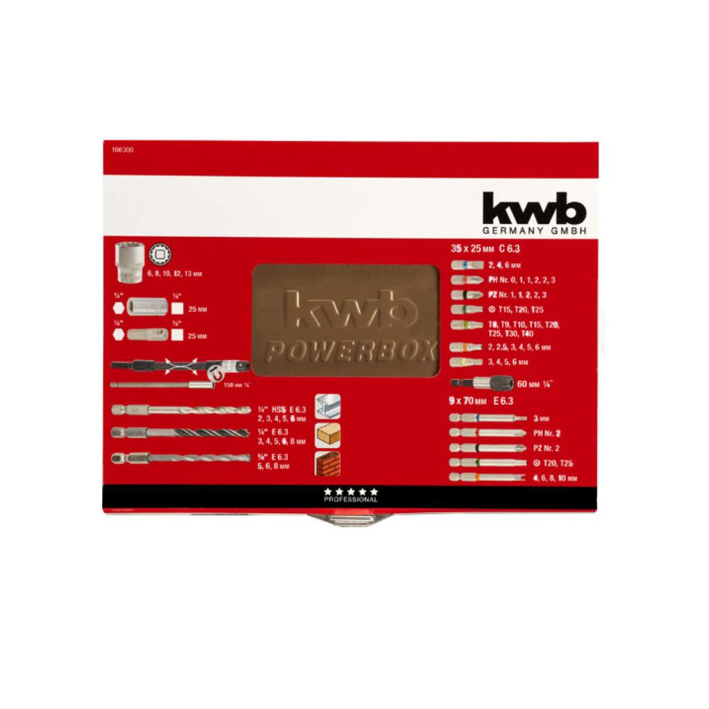 Puntas, Dados, Brocas Y Adaptadores Para Taladro Set 67un - Kwb image number 2.0