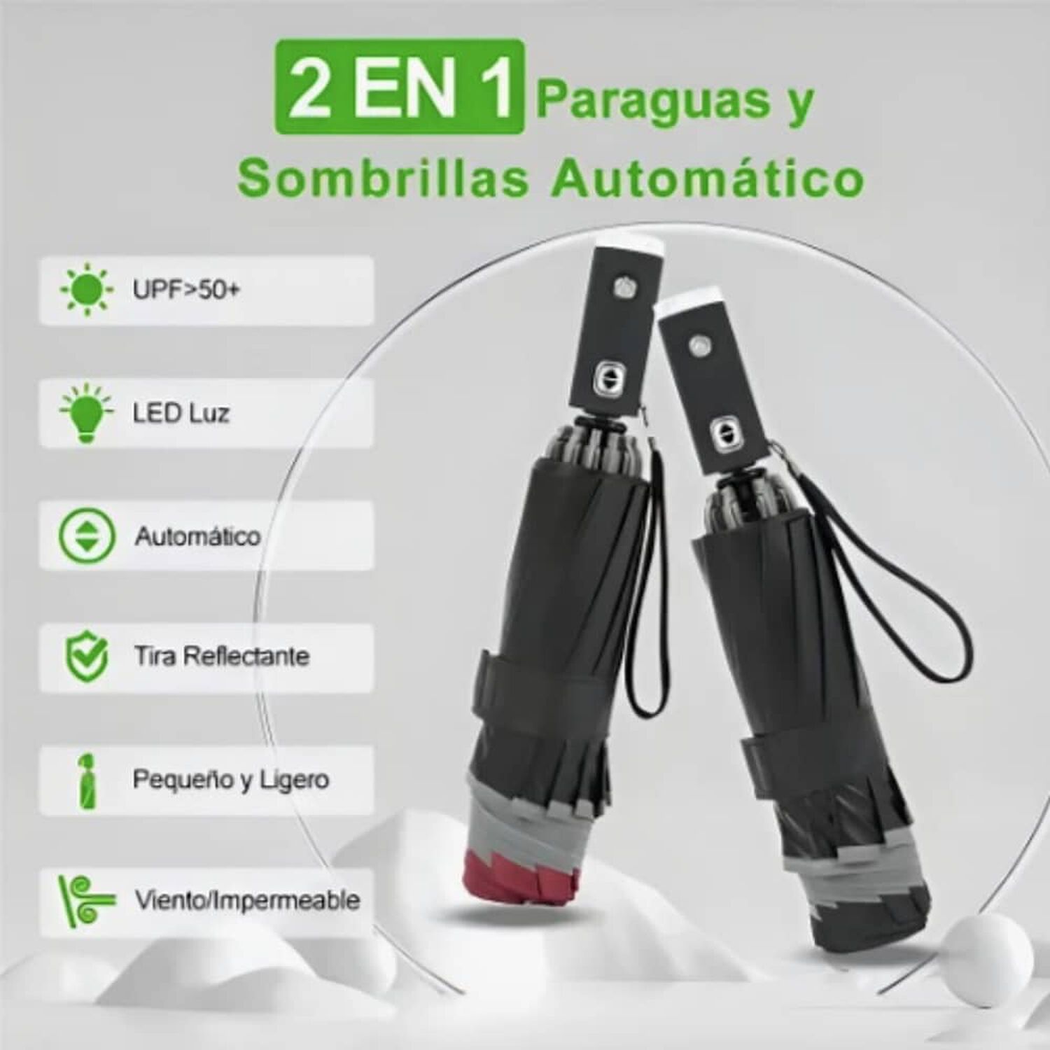 Paraguas Plegable Autom&aacute;tico Sombrilla Anti Uv image number 1.0