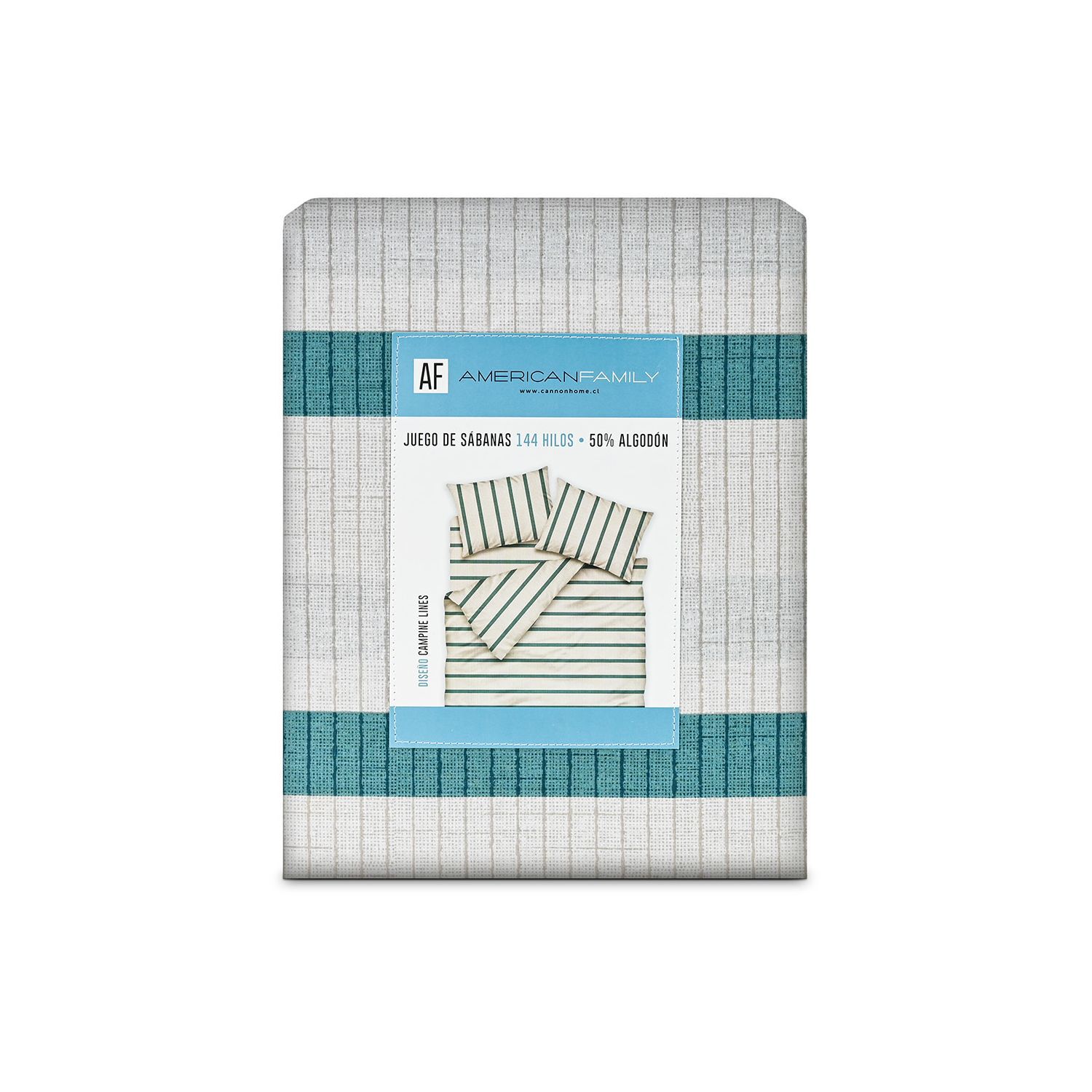 Juego De S&aacute;banas American Family Florelia Lines / King / 144 Hilos image number 3.0