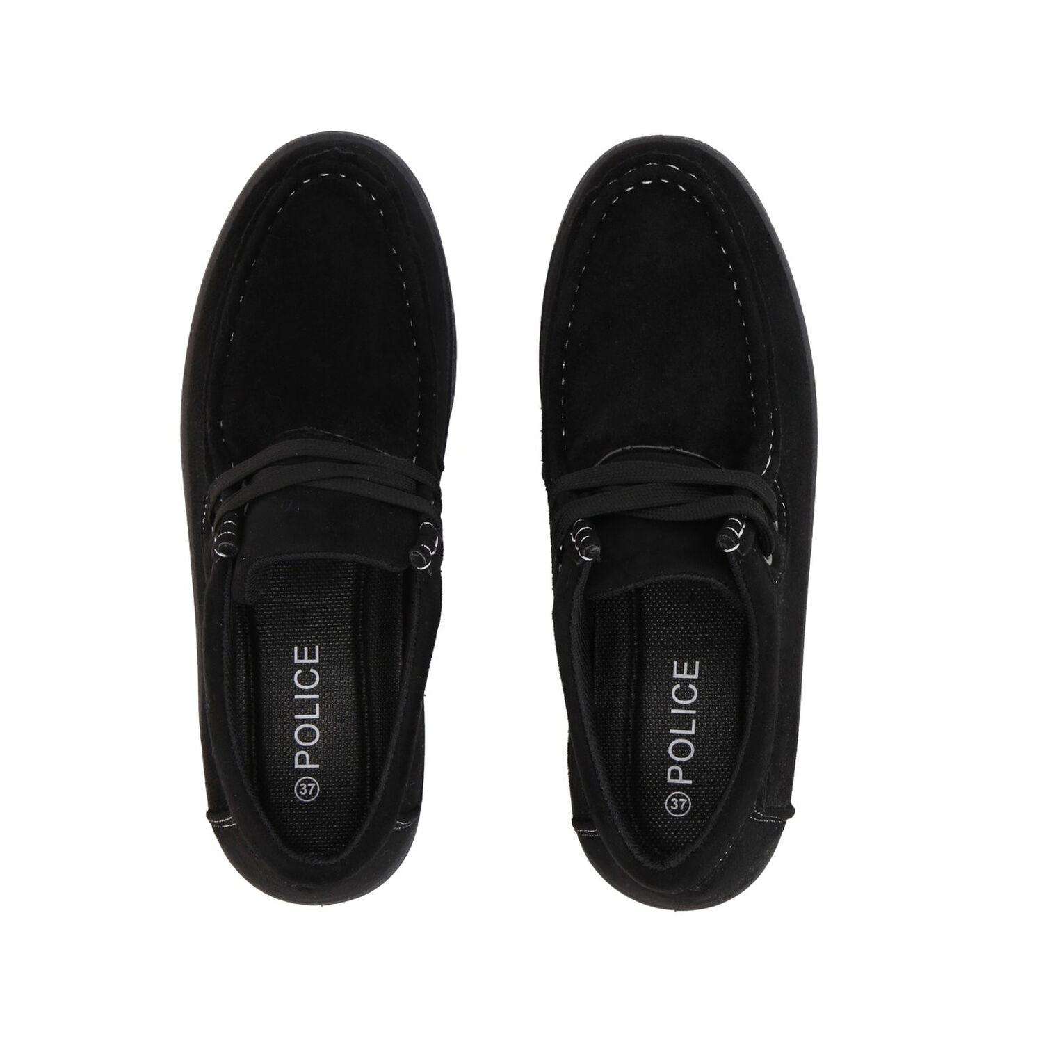 Mocas&iacute;n Mujer Negro Sole/cordones Police image number 1.0