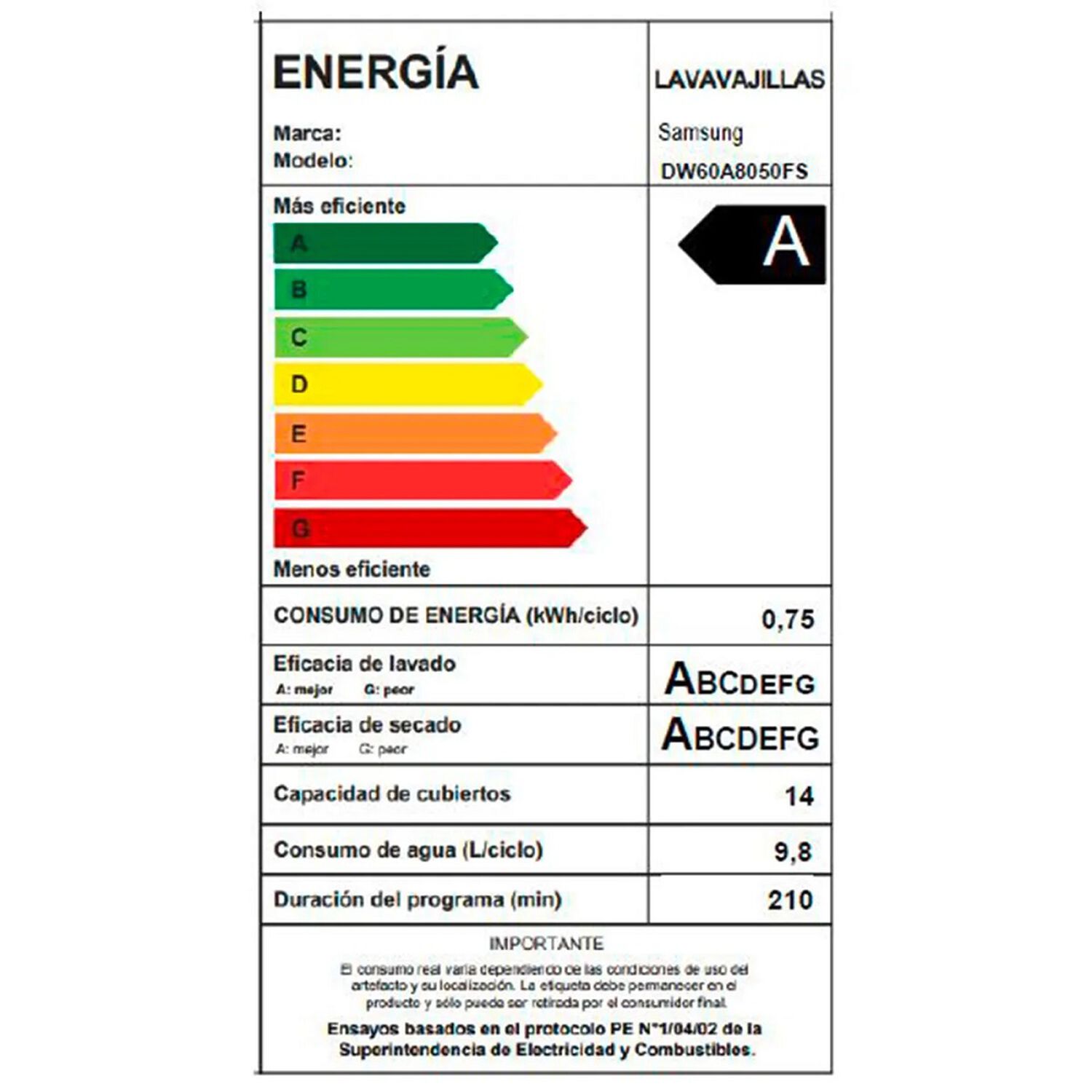 Lavavajillas Samsung Smartthings 14 Cubiertos Dw60a8050fs image number 2.0