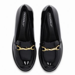 Mocasin Mujer Negro/charol Leci Piccadilly
