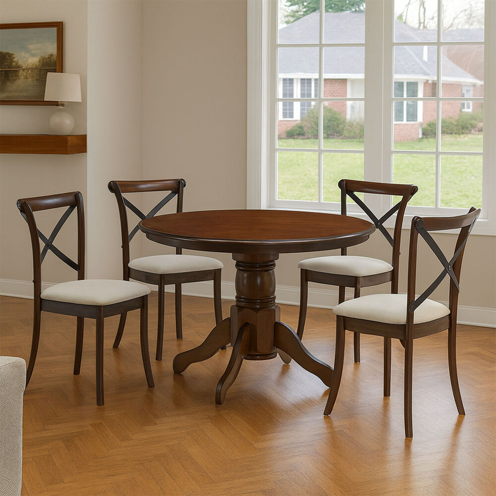 Juego De Comedor Victoria Chocolate 4 Sillas Crossback image number 0.0