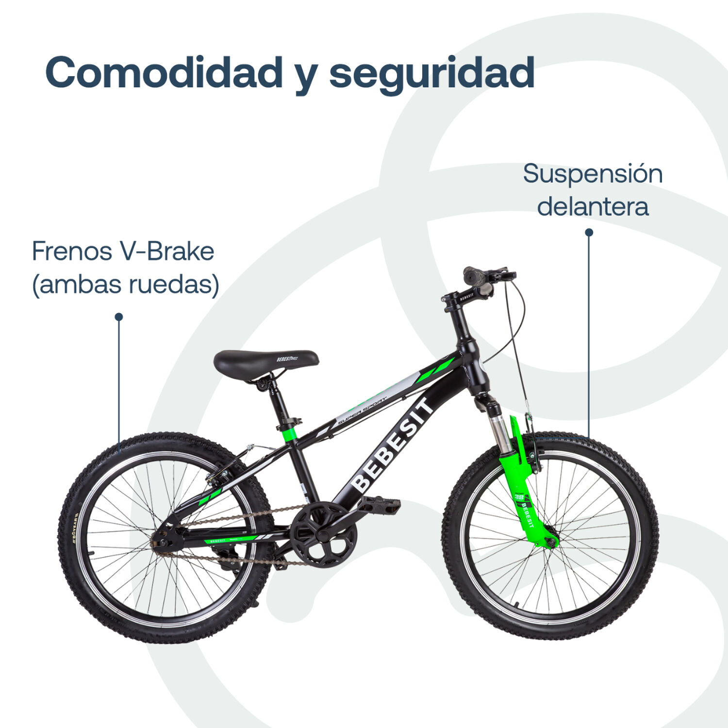 Bicicleta Infantil Kyson Aro 20 Verde Bebesit image number 5.0
