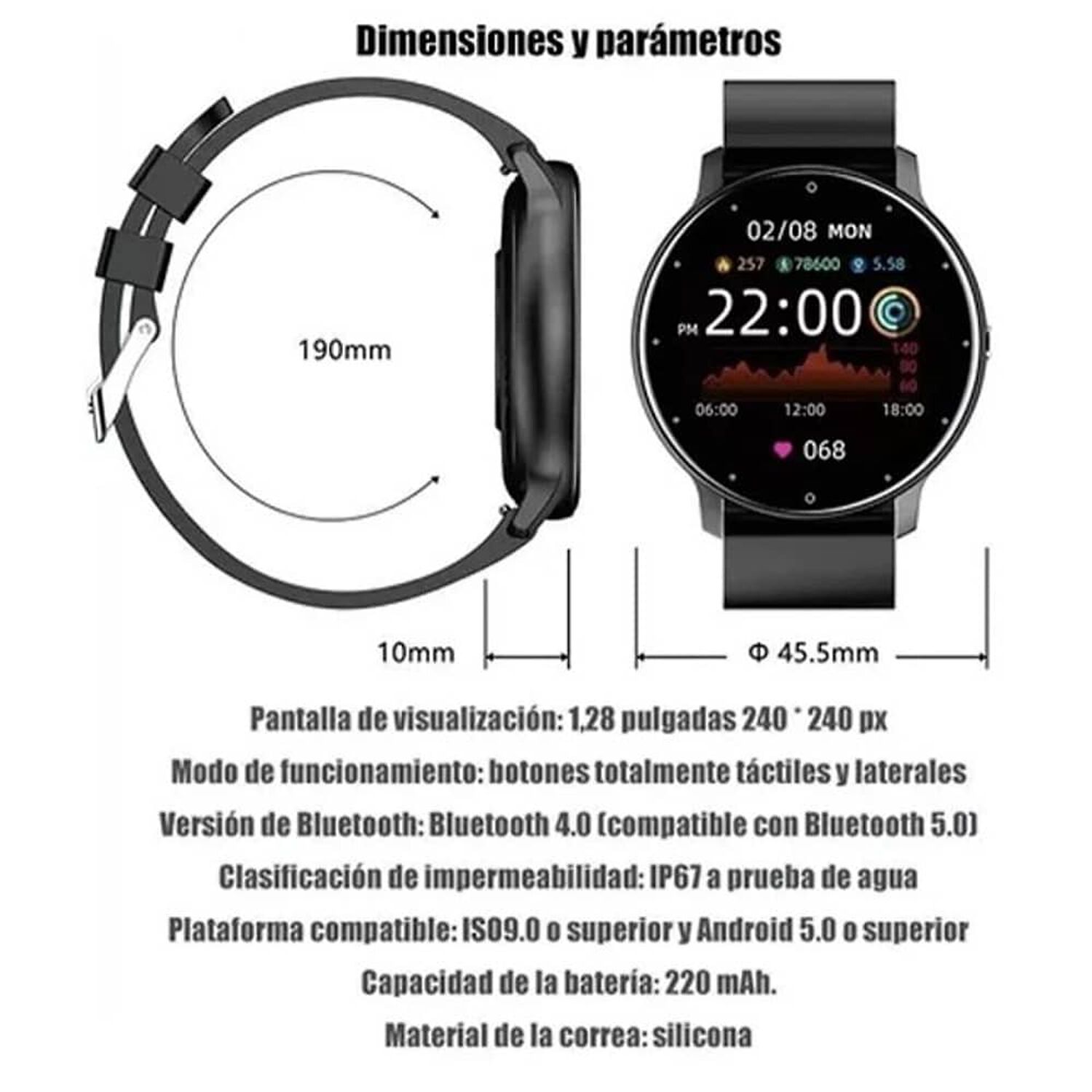 Reloj Inteligente Smartwatch Deportivo Impermeable image number 1.0